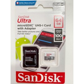 Cart�o de Mem�ria 64gb Micro Sd Ultra 100mbs Classe 10 Sandisk