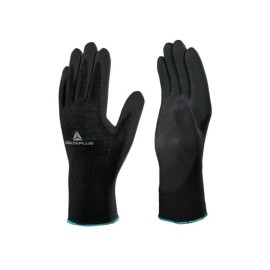 Luva de poli�ster com poliuretano preta tamanho G - Delta Plus
