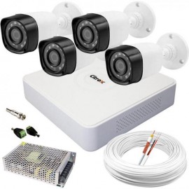 Kit Cmeras de Segurana de Alta Definio c/ DVR 4 Canais Citrox + 4 Cmeras HD Infravermelho e Acessrios